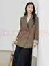 對白老錢(qián)風(fēng)經(jīng)典西裝外套女2025秋新款寬松H型高級感氣質(zhì)通勤西服 卡其色 M 曬單實(shí)拍圖