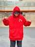 NASA STONE聯(lián)名紅色衛衣男女2025新款秋冬寬松帶兜連帽上衣青少年加絨外套潮 紅色春秋款【款一】 XL 成人尺碼推薦【140-160斤】 曬單實(shí)拍圖