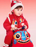 巴拉巴拉【balaOne】童裝新生兒充棉連體衣紅色新年拜年服寶寶衣 曬單實(shí)拍圖