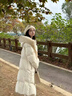 羅蒙（ROMON）羽絨服女平湖白鵝絨超好看冬新款加厚長(cháng)款過(guò)膝高端設計感三防外套 米白色 新國標90白鵝絨+真狐貍大毛領(lǐng) XS  適合80-115斤 曬單實(shí)拍圖