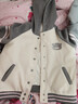 TO ALICE【To Alice】熊之原創(chuàng  )喪貓可愛(ài)軟糯拼色毛呢棒球外套日系軟妹百搭 C3543白+灰外套 S 曬單實(shí)拍圖