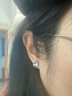 AJIDOU阿吉豆耳釘生日禮物 時(shí)尚簡(jiǎn)約925銀仿水晶方糖耳釘送女友 送老婆 紫色 2個(gè) 曬單實(shí)拍圖
