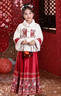 兜兜王國漢服女童冬季國風(fēng)加厚馬面裙套裝冬款2025新款兒童唐裝拜年服秋冬 紅色 【上衣+裙子】 150 曬單實(shí)拍圖