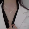 禮盼999足銀愛(ài)心雙環(huán)項鏈女小眾鎖骨鏈心心相印吊墜頸鏈潮圣誕禮物 999純銀項鏈【精美禮盒裝】 曬單實(shí)拍圖