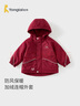 童泰（TONGTAI）女寶寶外套春秋季兒童衣服女童加絨連帽上衣百搭童裝紅色100cm 曬單實(shí)拍圖