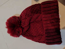 北徹（BRCZRO）毛線(xiàn)帽子女針織帽冬季帽新款圓帽檐加絨防風(fēng)百搭保暖冷帽純色頭套 【麥穗帽】酒紅色（加絨加厚） 均碼 曬單實(shí)拍圖