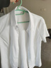 雪茜曼短袖襯衫女工裝襯衣女商務(wù)休閑修身職業(yè)裝女裝夏季工作服方領(lǐng)白色 曬單實(shí)拍圖