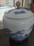 恩壽溯陶瓷茶葉罐大容量山水青花瓷茶葉盒普洱紅茶通用密封多功能儲存罐 影青茶罐(山樓瓊宇) 曬單實(shí)拍圖