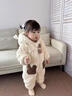 心楠童裝嬰兒衣服秋冬加絨新生兒連體衣新款寶寶冬裝棉服毛毛衣外套 米色熊毛絨連體衣 90cm (M) 適合12-14月齡 曬單實(shí)拍圖