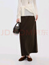 初棉醋酸羊毛松緊腰半身裙女25秋直筒顯瘦針織半裙 咖棕色 S 曬單實(shí)拍圖