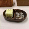 【整木進(jìn)口】南美胡桃木船型碗創(chuàng  )意木質(zhì)沙拉碗家用碗餐盤(pán)鴛鴦盤(pán) 【整木】胡桃木雙格盤(pán)--21*12*4.5cm 曬單實(shí)拍圖