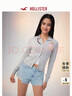 HOLLISTER25秋冬甜美費爾島外搭針織開(kāi)衫外套女裝350-5066 淺麻灰色 XS (160/80A) 曬單實(shí)拍圖
