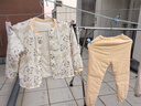 童泰（TONGTAI）寶寶套裝秋冬季純棉夾棉嬰兒衣服兒童內衣男女童薄棉上衣褲子 黃色 120 （不可開(kāi)襠） 曬單實(shí)拍圖