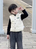 G.DUCKKIDS小黃鴨童裝羽絨馬甲秋冬季新款嬰幼兒衣服男寶寶白鴨絨背心外出服 米色 90 尺碼1http:/~2歲【80-90cm】cm 曬單實(shí)拍圖