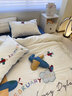 柏黎瑞（BERRY）100支長(cháng)絨棉兒童四件套純棉男孩全棉被套三件套可愛(ài)飛機床上用品4 紙飛機【下單送抱枕】 1.2米 床笠款 被套150*200cm 三件套 曬單實(shí)拍圖
