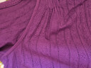 Fabrique 純棉刺繡風(fēng)琴褶蕾絲圓領(lǐng)襯衫2025早秋新品 深莓紫 S 曬單實(shí)拍圖