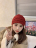 蘭蔓婭本命年毛線(xiàn)保暖發(fā)帶女冬季寬邊護額頭巾遮白發(fā)帽子針織發(fā)帶帽頭套 黑色 曬單實(shí)拍圖