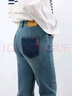 三彩2025秋款修身鉛筆褲牛仔褲高腰九分褲復古小個(gè)子M 霧霾藍 XL 170/76A 曬單實(shí)拍圖