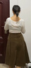 哈吉斯（HAZZYS）女裝 2025冬季新款女士復古燈芯絨A字半身裙女ABQST0CDT07 棕色BW S (155/68A 36) 曬單實(shí)拍圖