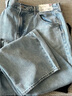 優(yōu)衣庫加長(cháng)款男女同款寬松廓形牛仔褲/彎刀鐮刀褲子484807 480739 480739/62粉藍色 25 /160/64A 曬單實(shí)拍圖