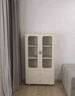 柏尋實(shí)木書(shū)柜家居落地帶門(mén)書(shū)架防塵收納儲物柜客廳組合展示柜置物架 白色三層長(cháng)60cm【高清玻璃】 曬單實(shí)拍圖