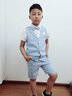 蘿卜唄唄兒童禮服男灰色西裝小孩演出走秀晚禮服鋼琴表演服高貴帥氣套裝春秋西裝燕尾服夏季 灰色三件套（外套+馬甲+褲子）配領(lǐng)結(jié) 90cm建議體重20-26斤 曬單實(shí)拍圖