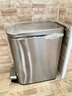 KUK腳踏垃圾桶不銹鋼帶蓋窄縫家用衛生間廚房客廳廁所大號紙簍 7L銀 曬單實(shí)拍圖
