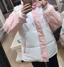 SNYDER WEAR羽絨棉服冬裝新款百搭寬松減齡奶呼呼棉襖女加厚面包服棉衣外套女 少女粉  S 建議70-80斤 曬單實(shí)拍圖
