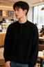 名創(chuàng  )優(yōu)品（MINISO）日系復古純色保暖亨利領(lǐng)毛衣男冬季休閑百搭長(cháng)袖針織衫 黑 L 曬單實(shí)拍圖