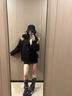 燦圖黑色羽絨棉服女冬季新款棉襖復古小個(gè)子棉衣大毛領(lǐng)設計感情侶外套 黑色 L 曬單實(shí)拍圖