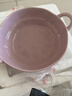 陶瓷手捏不規則雙耳碗水果沙拉碗泡面碗家用宿舍學(xué)生餐具螺螄粉 【芋泥紫】7英寸雙耳碗 曬單實(shí)拍圖