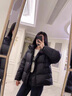 妍莉芬（yanlifen）羽絨棉服女裝2025年冬季新款女士棉衣外套高檔衣服加厚面包服棉襖 黑色 M（建議：90-108斤） 曬單實(shí)拍圖