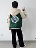 G.duck男童加厚夾棉保暖外套早春裝2024新款中大兒童冬季男孩連帽棒球服 綠色加絨外套 150 cm 曬單實(shí)拍圖