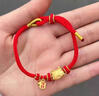本命年紅繩手鏈可穿珠手工編織半成品好運手鏈女男生適用DIY手繩 【紅色】3mm可穿珠【成人款】 曬單實(shí)拍圖
