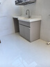 陽(yáng)臺洗衣機一體柜高低盆洗衣洗手池一體臺盆柜滾筒洗衣機伴侶組合 160cm高低右盆丨太空灰 曬單實(shí)拍圖