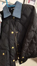 初語(yǔ)牛仔翻領(lǐng)羽絨服女秋冬新款輕盈保暖90絨polo領(lǐng)襯衫式外套 黑色 M 曬單實(shí)拍圖