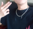 BJYL項鏈男士潮流嘻哈風(fēng)男生鎖骨鏈簡(jiǎn)約百搭吊墜男款鈦鋼衛衣配飾鏈子 曬單實(shí)拍圖