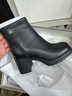 紅蜻蜓媽媽靴25冬季女鞋粗跟鞋加絨短靴棉鞋保暖時(shí)裝靴WTC353651H黑色37 曬單實(shí)拍圖