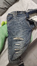 增致牛仔（zengzhi）水洗破洞牛仔褲男2025秋冬新款潮流青年男褲寬松哈倫直筒褲子男 曬單實(shí)拍圖