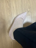 他她（TATA）女鞋高跟鞋尖頭新款細跟裸色通勤單鞋女鞋氣質(zhì)新 粉色（舒適牛皮革-7cm） 37 曬單實(shí)拍圖