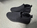 PGAF中幫男鞋2025冬季新款一腳蹬懶人布鞋防滑休閑鞋男士加絨棉鞋子 黑色加絨 41 標準皮鞋尺碼 曬單實(shí)拍圖