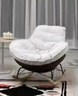 庭百盛企鵝搖椅懶人蛋殼沙發(fā)躺椅客廳蝸牛陽(yáng)臺單人家用休閑臥室搖搖 灰色【麂皮絨坐墊】帶踏 曬單實(shí)拍圖