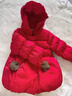 G.duck小黃鴨女童羽絨服新款冬季兒童冬裝紅色輕薄蝴蝶結女寶寶加厚外套 紅色 韓版羽絨棉衣 80 碼建議身高70-80cm 曬單實(shí)拍圖