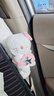 花雨夜安全帶護肩套少女心kitty汽車(chē)擺件車(chē)載裝飾汽車(chē)女生飾品車(chē) 黃+粉星星貓白羊羔絨護肩一對 無(wú)規格 曬單實(shí)拍圖