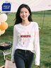 JEANSWEST CLUB真維斯長(cháng)袖t恤女春秋款純棉寬松女士上衣休閑時(shí)尚百搭女款打底衫 曬單實(shí)拍圖
