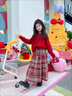 McTicco兒童秋冬衣服2025新年戰袍女童中式洋氣時(shí)髦半身裙大女孩過(guò)年套裝 19743紅色+4553紅色【套裝】 140 140cm 曬單實(shí)拍圖