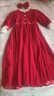 NAOISKEY?腦斯基女童晚禮服主持人長(cháng)袖冬季加厚公主長(cháng)裙兒童高端演出服裝 紅色 150 曬單實(shí)拍圖