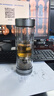 希諾雙層玻璃杯磁吸式茶水分離杯子男高檔茶杯水杯XN-7013煙灰 370mL 曬單實(shí)拍圖