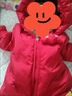 G.duck拜年服嬰兒羽絨服連體衣連帽保暖外出服冬季款白鴨絨新生爬服哈衣 紅色 90 cm 曬單實(shí)拍圖