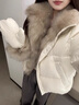 她芙（tafu）品牌女裝羽絨服女短款2025冬季新款小個(gè)子韓版保暖加厚白鴨絨外套 米白色 M 曬單實(shí)拍圖